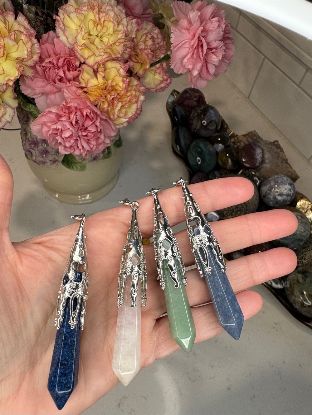 Crystal Point Pendant Necklace (listing is for one)